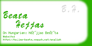 beata hejjas business card